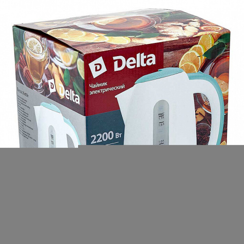 Чайник электрический Delta DL-1106 белый/мятный фото 5