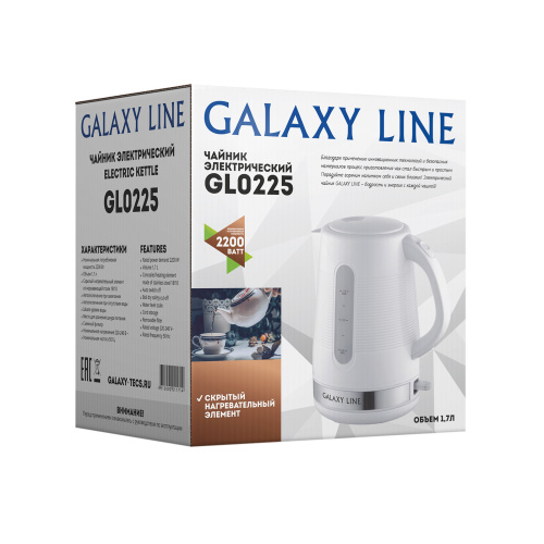 Чайник электрический Galaxy GL 0225 белый фото 6