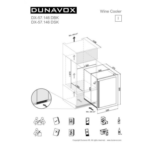 Встраиваемый винный шкаф Dunavox DX-57.146DBK фото 3