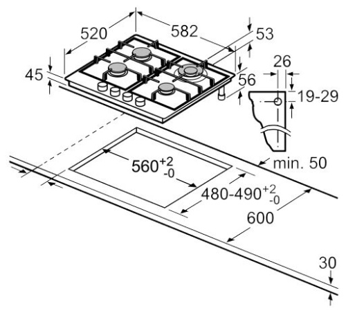 Встраиваемая газовая варочная панель Bosch PGH6B5B60R фото 6