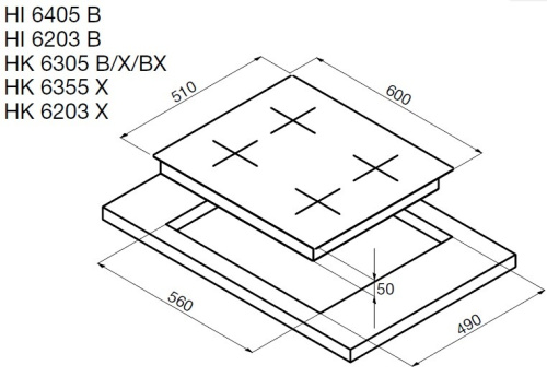 Встраиваемая электрическая варочная панель Korting HK 6305 BX фото 3