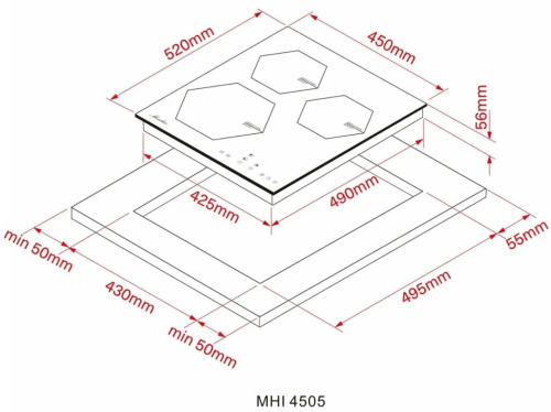 Встраиваемая индукционная варочная панель Monsher MHI 4505 фото 7