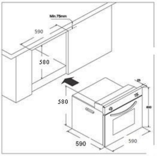 Встраиваемый электрический духовой шкаф Ricci REO 610 BL фото 3