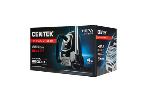 Пылесос Centek CT-2519 черный/хром фото 7