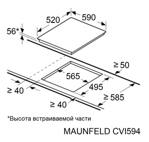Встраиваемая индукционная варочная панель Maunfeld CVI594BK фото 4