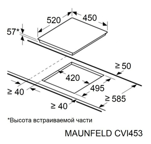Встраиваемая индукционная варочная панель Maunfeld CVI453STBK фото 4