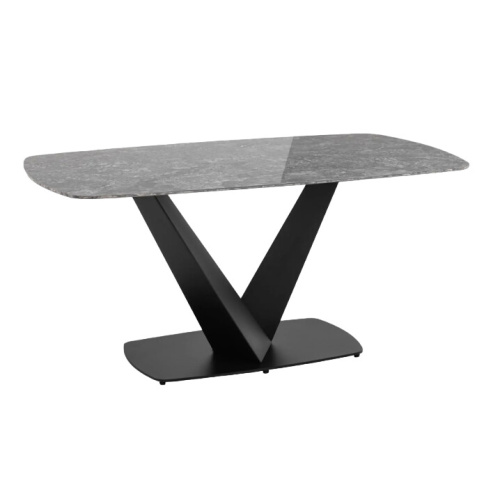 Обеденный стол Stool Group Аврора 160*90 керамика черная фото 2