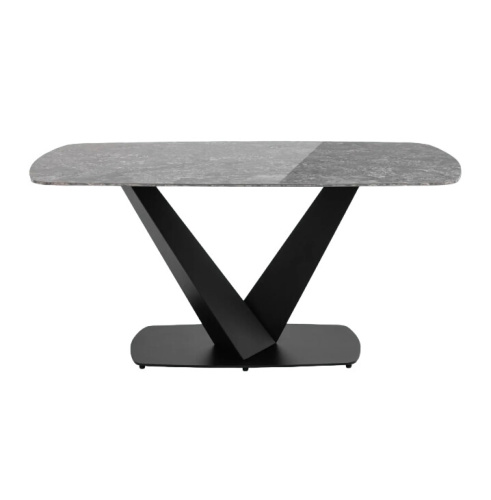 Обеденный стол Stool Group Аврора 160*90 керамика черная фото 3