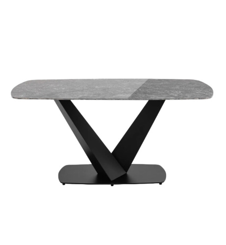 Обеденный стол Stool Group Аврора 160*90 керамика черная фото 4