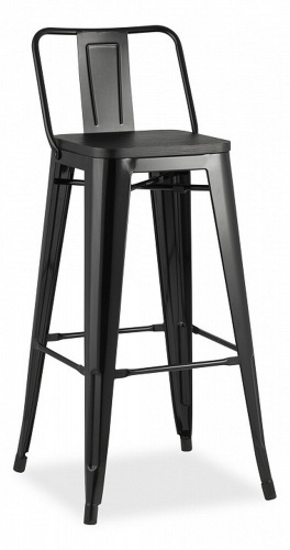 Стул барный Stool Group Tolix Wood YD-H765E-W LG-01 черный глянцевый