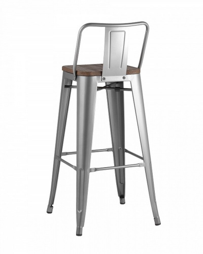 Стул барный Stool Group Tolix Wood YD-H765E-W YG-15 серебристый матовый фото 5