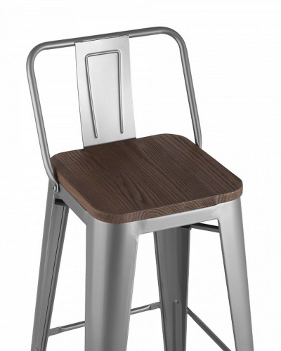 Стул барный Stool Group Tolix Wood YD-H765E-W YG-15 серебристый матовый фото 6