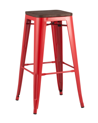 Стул барный Stool Group Tolix Wood YD-H765-W LG-03 красный глянцевый