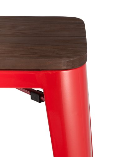 Стул барный Stool Group Tolix Wood YD-H765-W LG-03 красный глянцевый фото 5