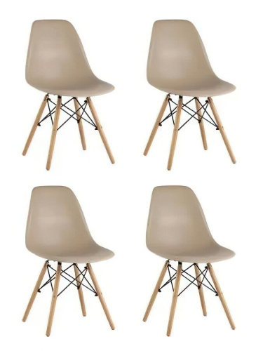 Комплект стульев Stool Group EAMES бежево-серый (8056PP DARK GREY X4) фото 2
