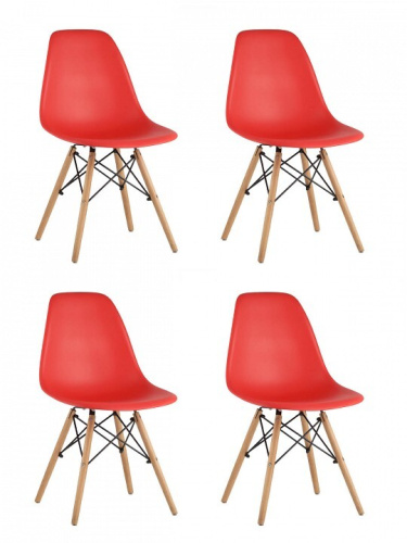 Комплект стульев Stool Group EAMES красный (8056PP RED X4) фото 2