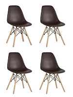 Комплект стульев Stool Group EAMES коричневый (8056PP BROWN X4)