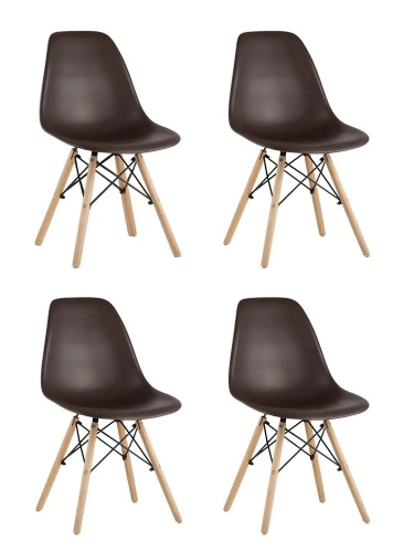 Комплект стульев Stool Group EAMES коричневый (8056PP BROWN X4) фото 2