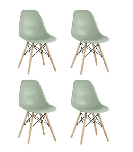 Комплект стульев Stool Group Eames серый/зеленый (8056PP) фото 2