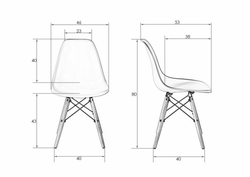 Стул обеденный Dobrin Dsw черный B-03/светлый бук фото 5