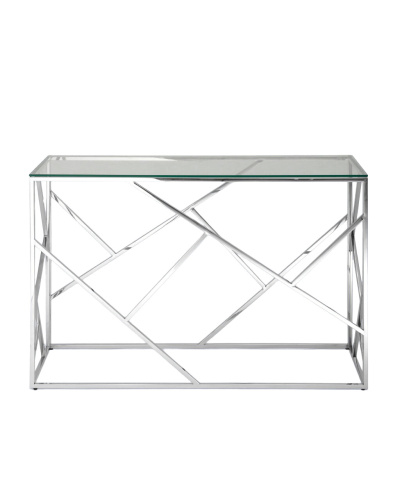 Консоль Stool Group АРТ ДЕКО 120*40 прозрачное стекло/сталь серебро (ECST-015) фото 3