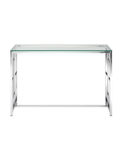 Консоль Stool Group БРУКЛИН 120*40 прозрачное стекло/сталь серебро фото 3