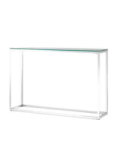 Консоль Stool Group ТАУН 115*30 прозрачное стекло/сталь серебро