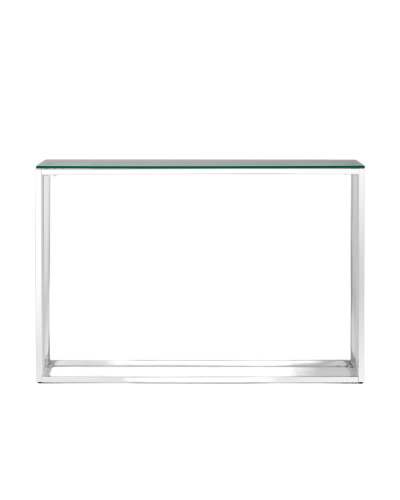 Консоль Stool Group ТАУН 115*30 прозрачное стекло/сталь серебро фото 3