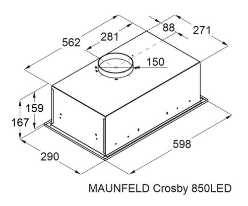 Встраиваемая вытяжка Maunfeld Crosby 850LED нержавеющая сталь фото 12