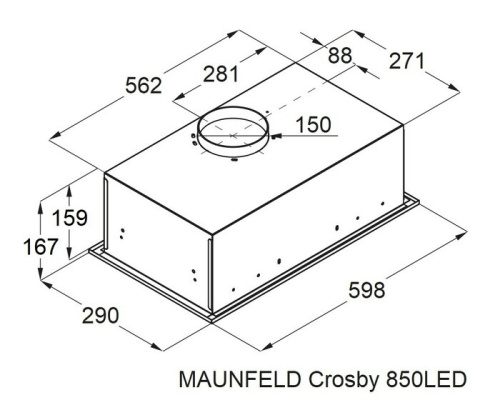 Встраиваемая вытяжка Maunfeld Crosby 850LED черный фото 12