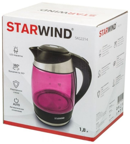 Чайник электрический StarWind SKG2214 розовый фото 3