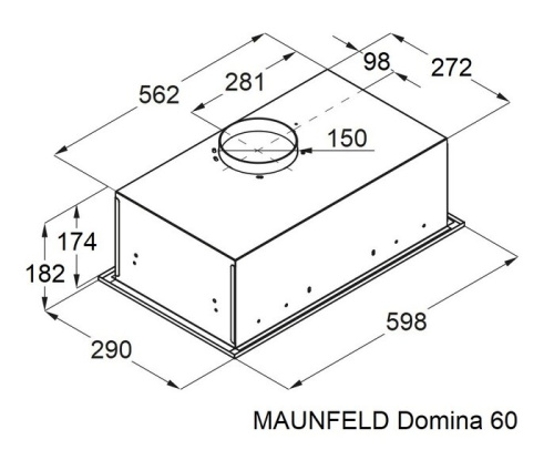 Встраиваемая вытяжка Maunfeld Domina 60 черный фото 3