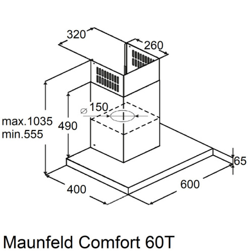 Встраиваемая вытяжка Maunfeld Comfort 60 T black фото 4