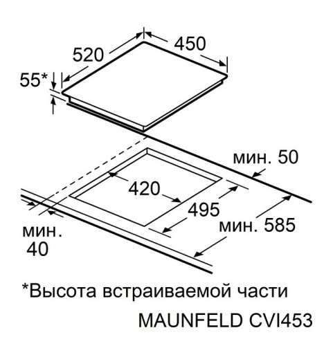 Встраиваемая индукционная варочная панель Maunfeld CVI453STBKC фото 10