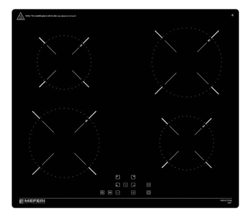 Встраиваемая индукционная варочная панель Meferi MIH604BK Light