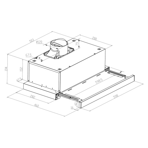 Встраиваемая вытяжка Meferi SLIDEBOX60BK Power фото 8