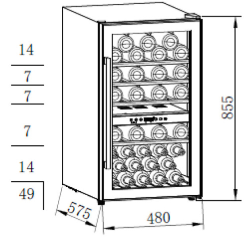 Винный шкаф Weissgauff WWC-49 DB DualZone фото 9