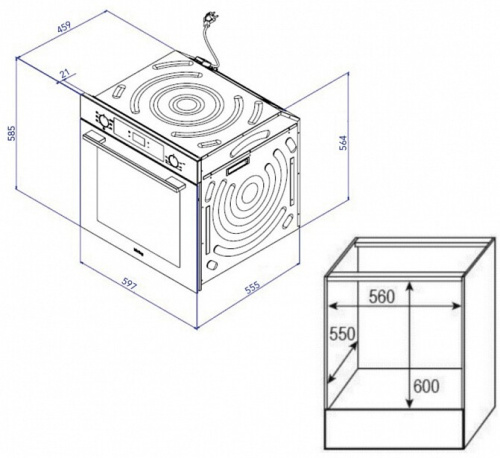 Встраиваемый электрический духовой шкаф Korting OKB 6071 CBX фото 3