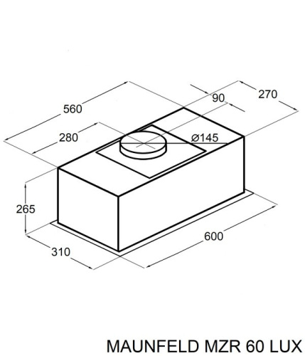 Встраиваемая вытяжка Maunfeld MZR 60 Lux Black фото 11