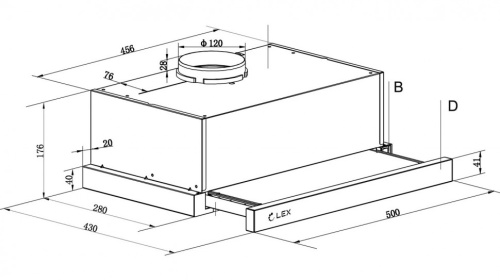 Встраиваемая вытяжка Lex Hogan 500 Inox фото 5
