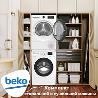 Комплект стиральной и сушильной машины Beko WSRE6H612ZAWI + B3T47238