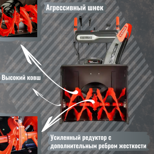 Снегоуборщик бензиновый Yanis Yeti PE26DHL (super grip) фото 2