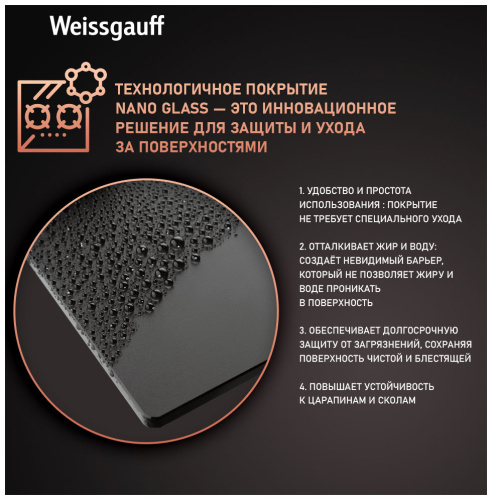 Газовая панель Weissgauff HGG 451 BFh Nano Matt Glass фото 15