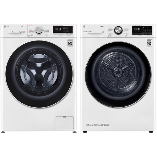 Комплект стиральной и сушильной машины LG F4V5VS0W + DC90V9V9W фото 2