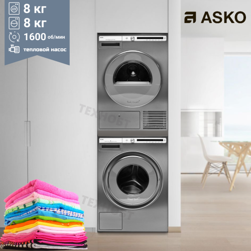 Комплект стиральной и сушильной машины Asko W4086C.T.P + T408HD.T.P
