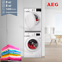 Комплект стиральной и сушильной машины AEG LFR61844BE + T6DB40370
