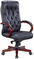 Кресло руководителя Everprof Monaco Wood Кожа Черный ( EP-082WLeatherBlack)