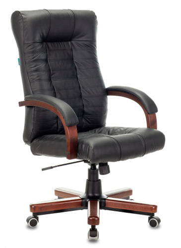 Кресло Бюрократ KB-10WALNUT/B/LEATH фото 2