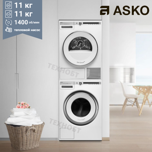 Комплект стиральной и сушильной машины Asko W4114C.W + T411HD.W