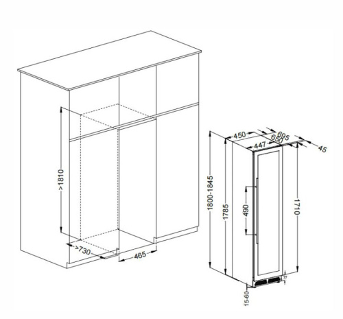Винный шкаф Meyvel MV106-KST2 Slim фото 3
